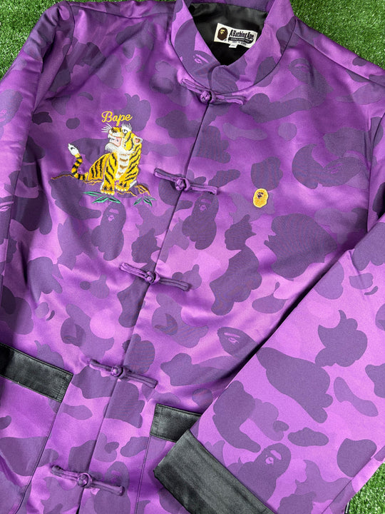 Bape Purple Camo Tiger Padded China Jacket Size XXL