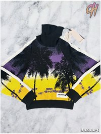 Palm Angels Womens Sunset Turtleneck Sweater Purple Black Size Large