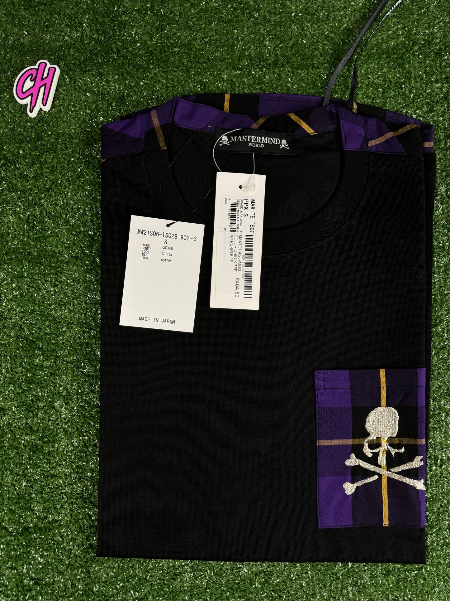 Mastermind Vs. Bape Purple Color Check S/S T-Shirt Size Small