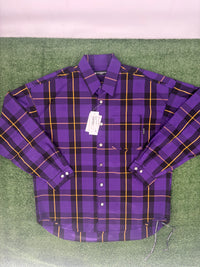 Mastermind World Purple Block Plaid L/S Shirt Size Medium (MSRP: $1,670)
