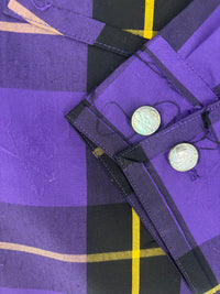Mastermind World Purple Block Plaid L/S Shirt Size Medium (MSRP: $1,670)