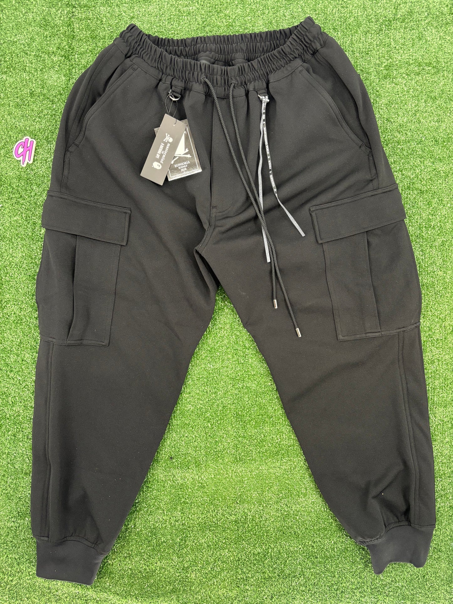 Mastermind World Ribbed Black Cargo Sweatpants Size Medium (MSRP: $1,149)