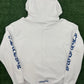 Chrome Hearts Blue Vertical Logo White Zip-Up Hoodie Size Small