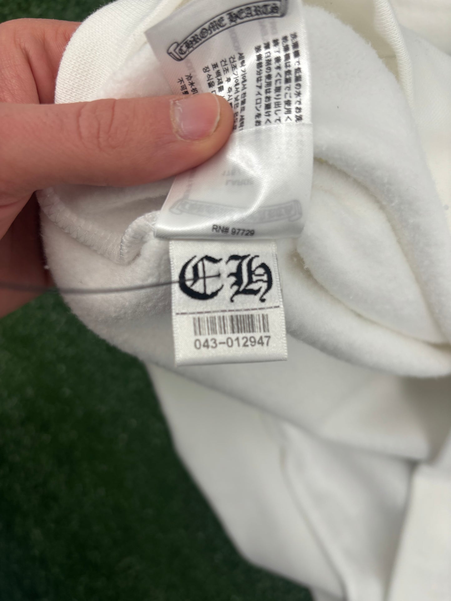 Chrome Hearts Miami Horseshoe Logo White Hoodie Size Large