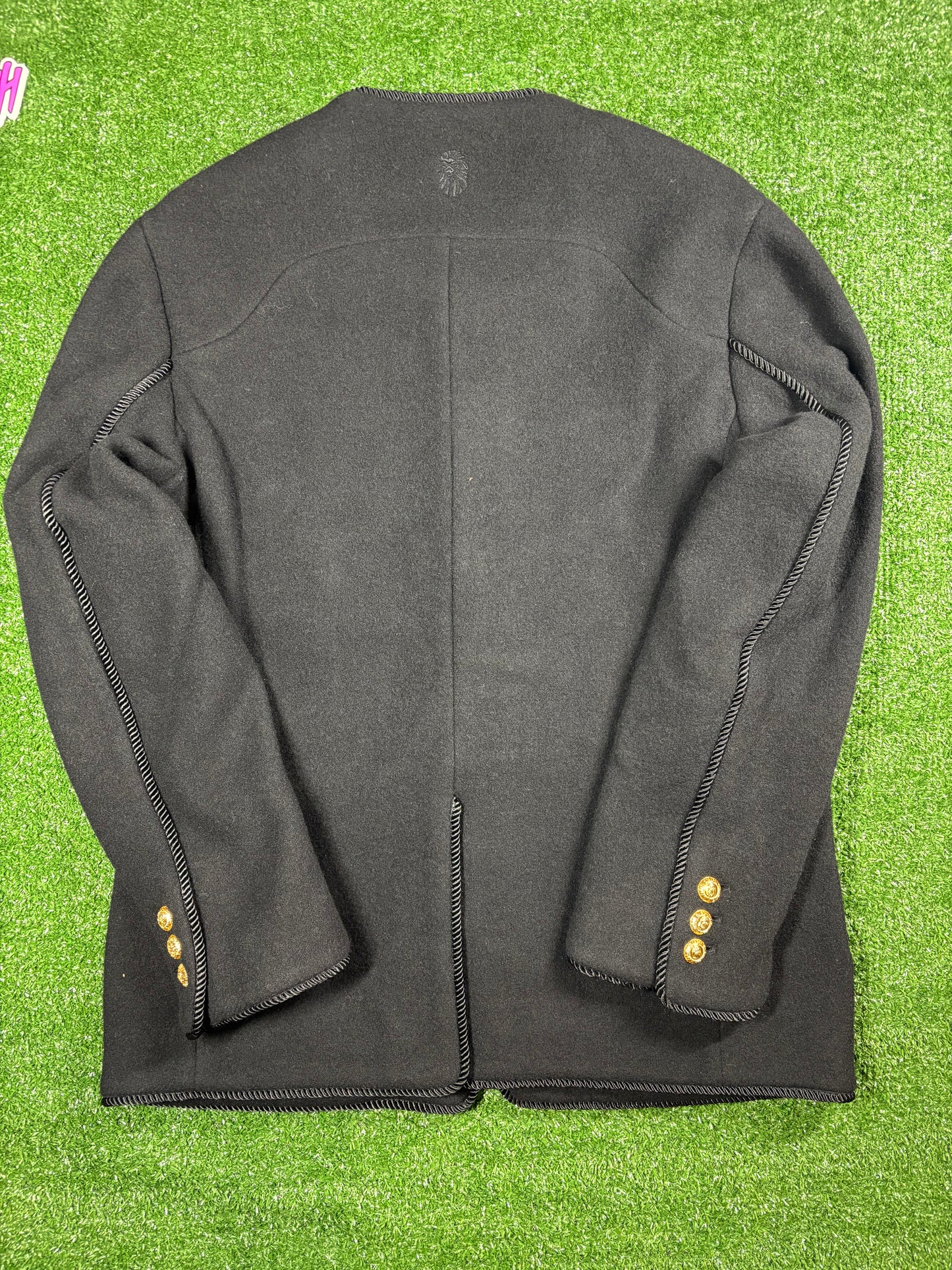 Bape Black Collarless Wool Black Chinese Jacket Size Large (MSRP: $1,000)