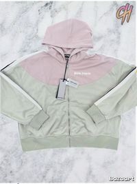 Palm Angels Two Tone 'Beige/Rose' Hooded Track Jacket Size XL (MSRP: $625.00)