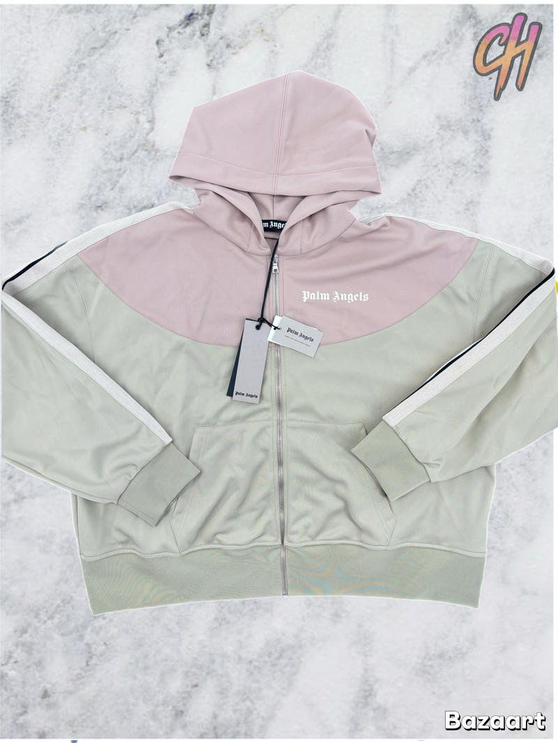 Palm Angels Two Tone 'Beige/Rose' Hooded Track Jacket Size XL (MSRP: $625.00)