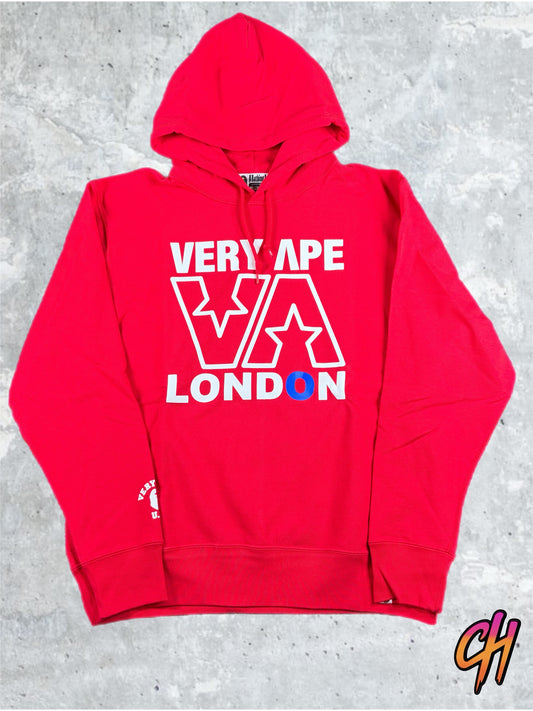 BAPE London Exlusive 'Very Ape' Red Hoodie Size Large