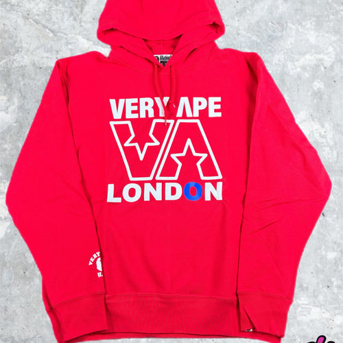 BAPE London Exlusive 'Very Ape' Red Hoodie Size Large