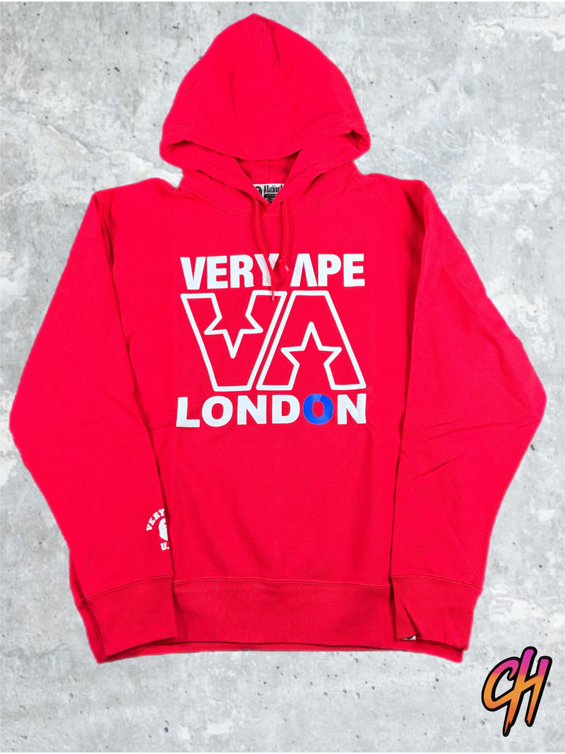BAPE London Exlusive 'Very Ape' Red Hoodie Size Medium