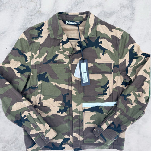 Palm Angels Camouflage Cargo Pocket Military Jacket Size 50