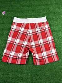 BAPE London Exculsive Red Check Sweatshorts Size Small
