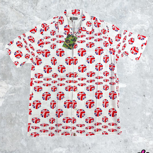 Bape London Union Jack Button-Up S/S Shirt Size Medium