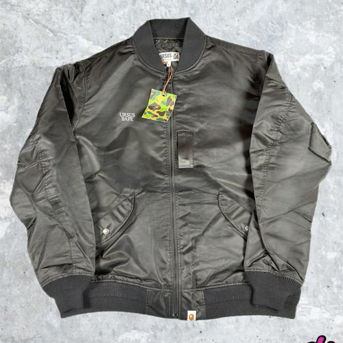 Bape X Ursus MA-1 Black Bomber Jacket Size XL
