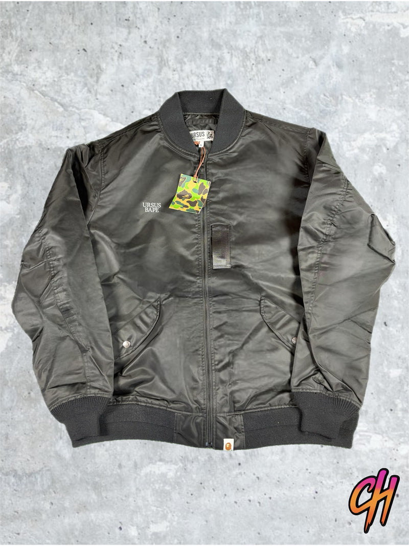 Bape X Ursus MA-1 Black Bomber Jacket Size XL
