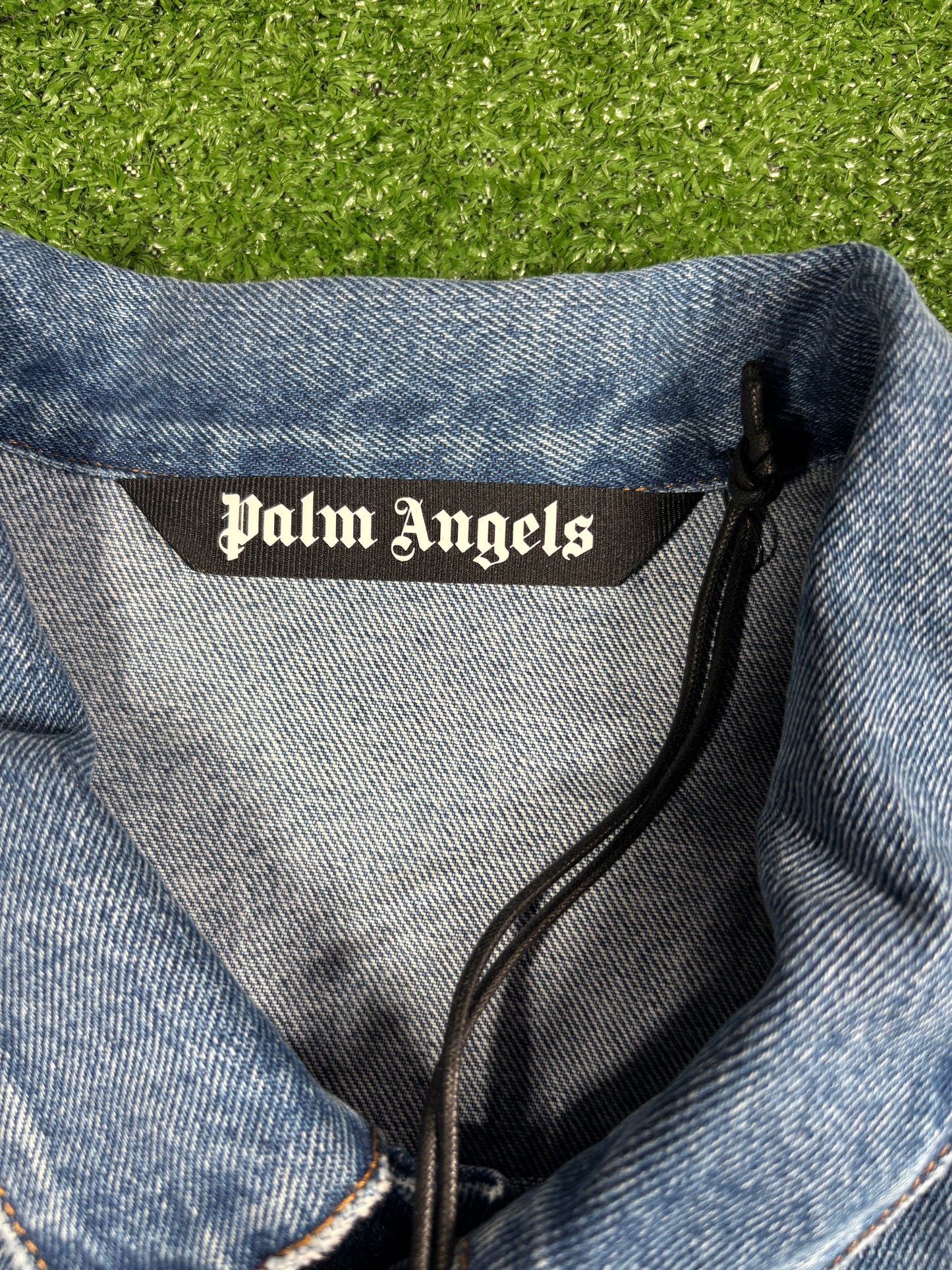 Palm Angels Indigo Track Denim Jacket Size XL (MSRP: $825)