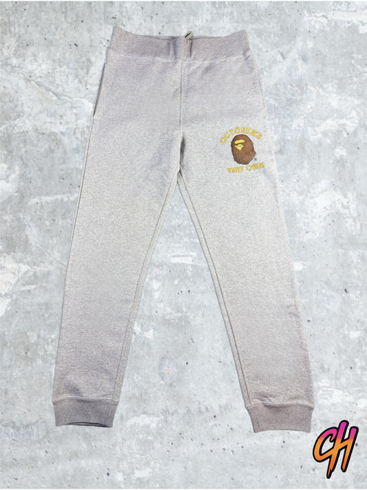 BAPE X OVO Slim Fit Grey Sweatpants Size Small