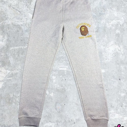 BAPE X OVO Slim Fit Grey Sweatpants Size Medium