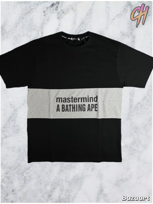 Mastermind X Bape Stripe College Black T-Shirt Size Small