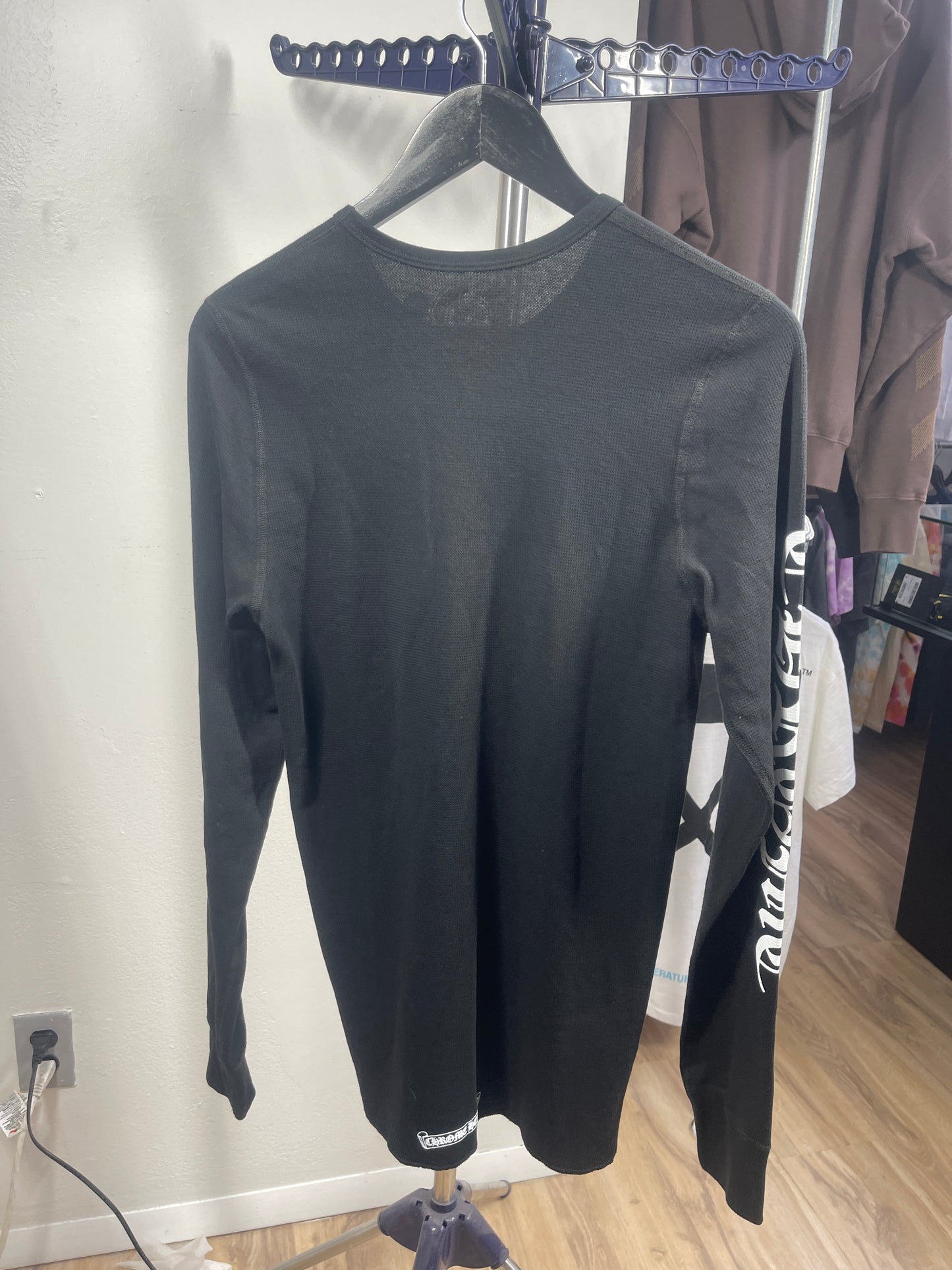 Chrome Hearts Scroll Logo Long-Sleeve Thermal Shirt 'Black'