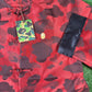 Bape Red Color Camo Padded Chinese Jacket Size XXL