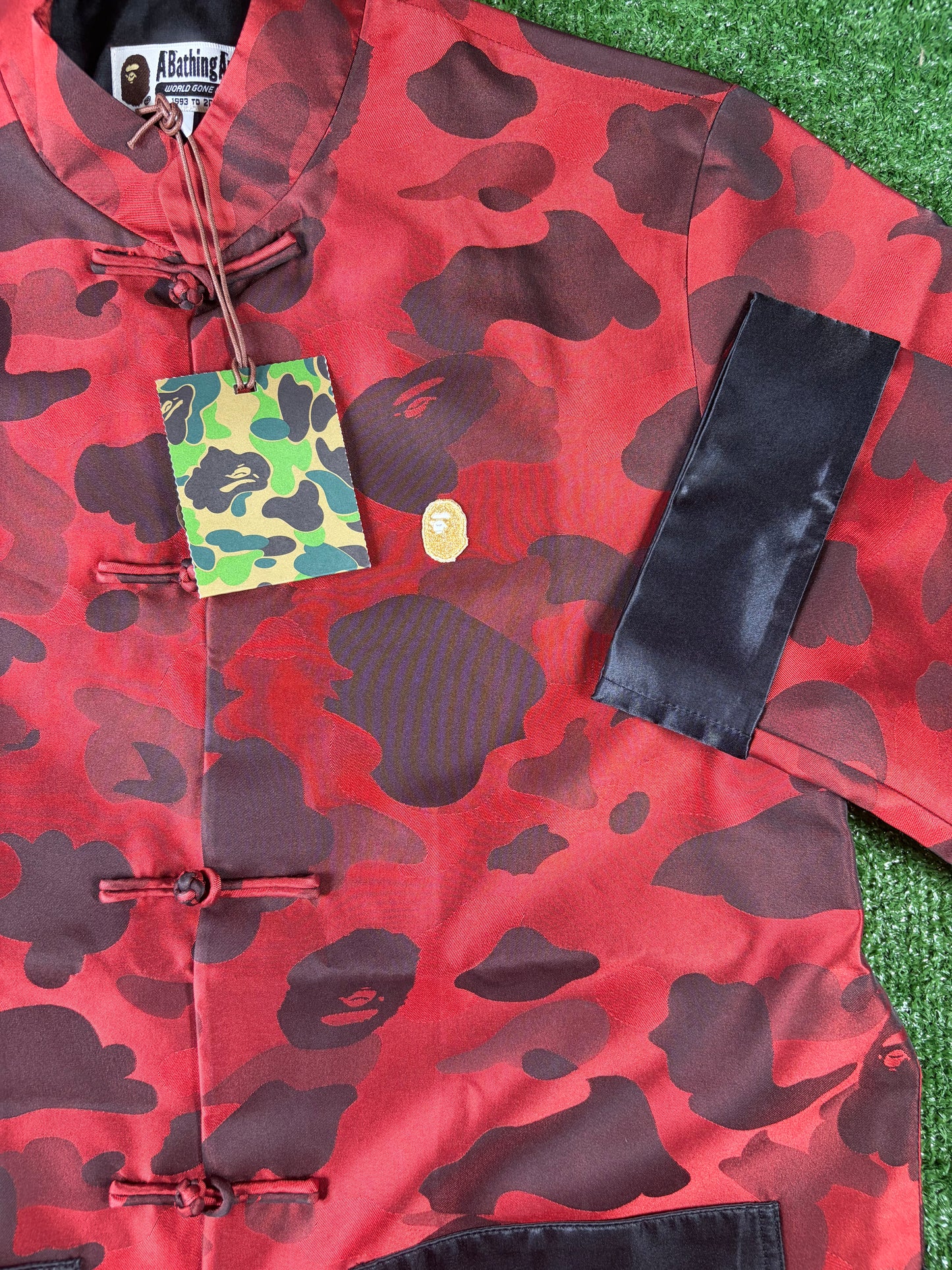 Bape Red Color Camo Padded Chinese Jacket Size XXL