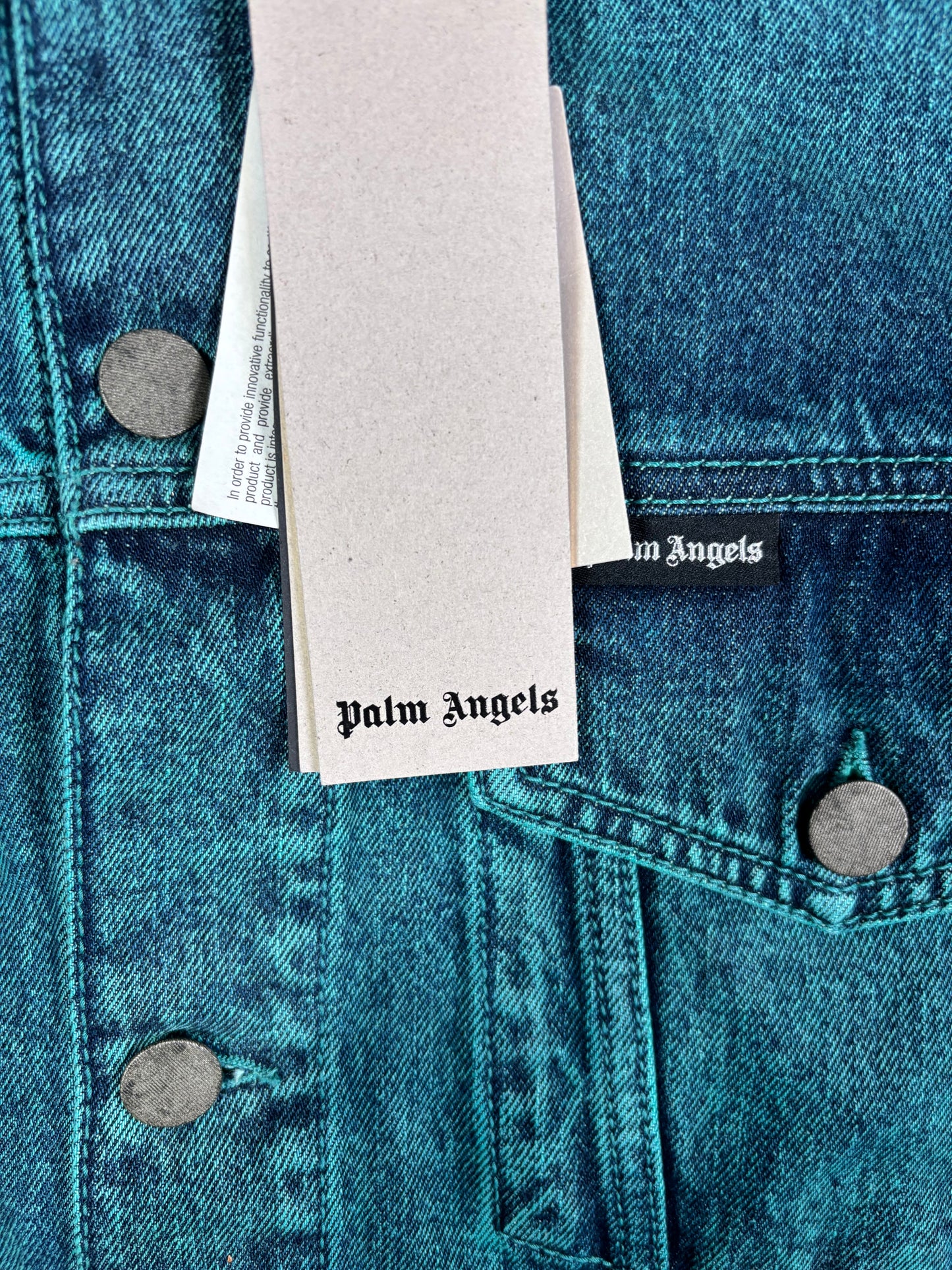 Palm Angels Light Wash Sunset Loose Denim Jacket Size Medium