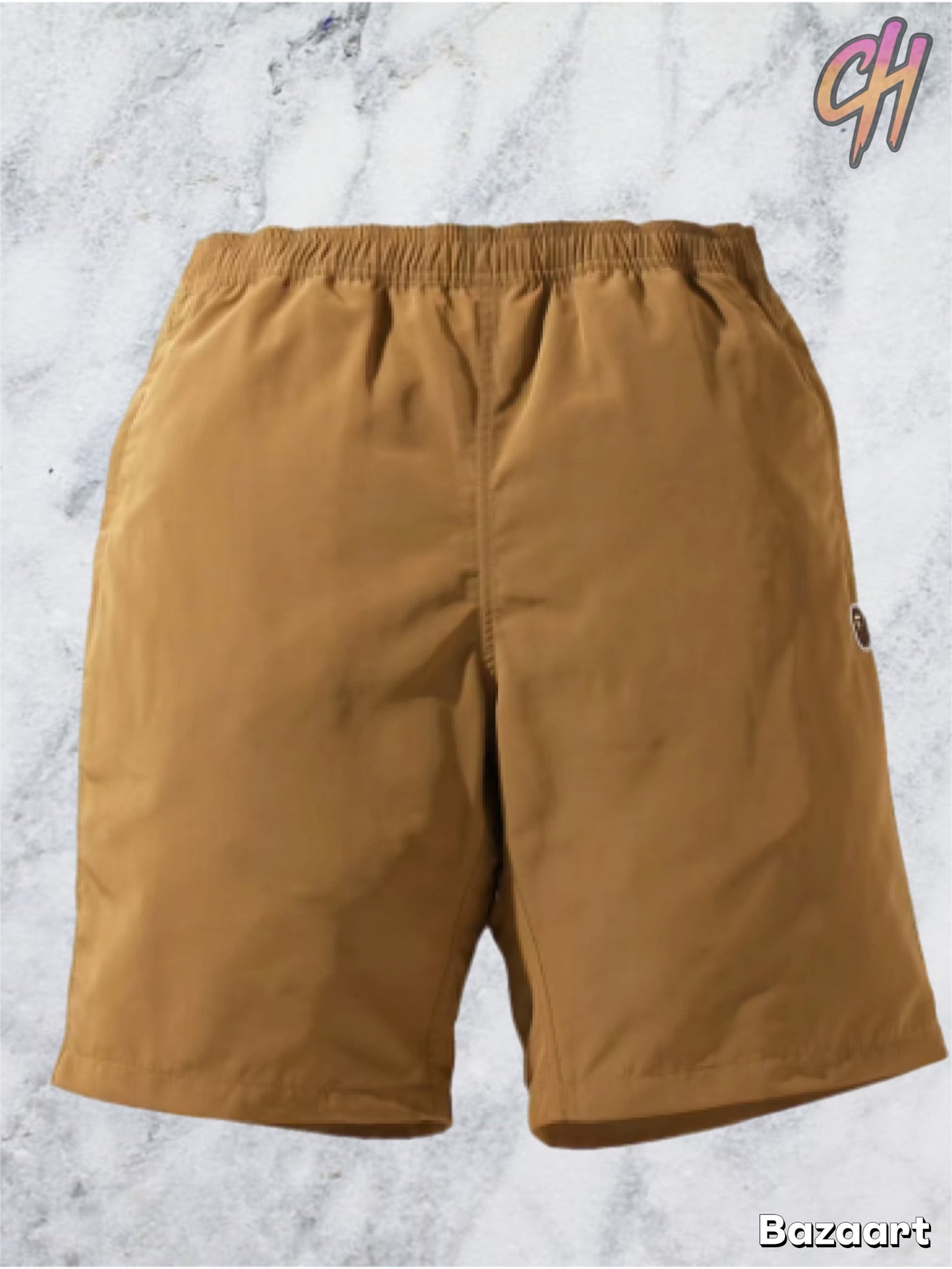 Bape One Point Beige Beach Shorts Size XL