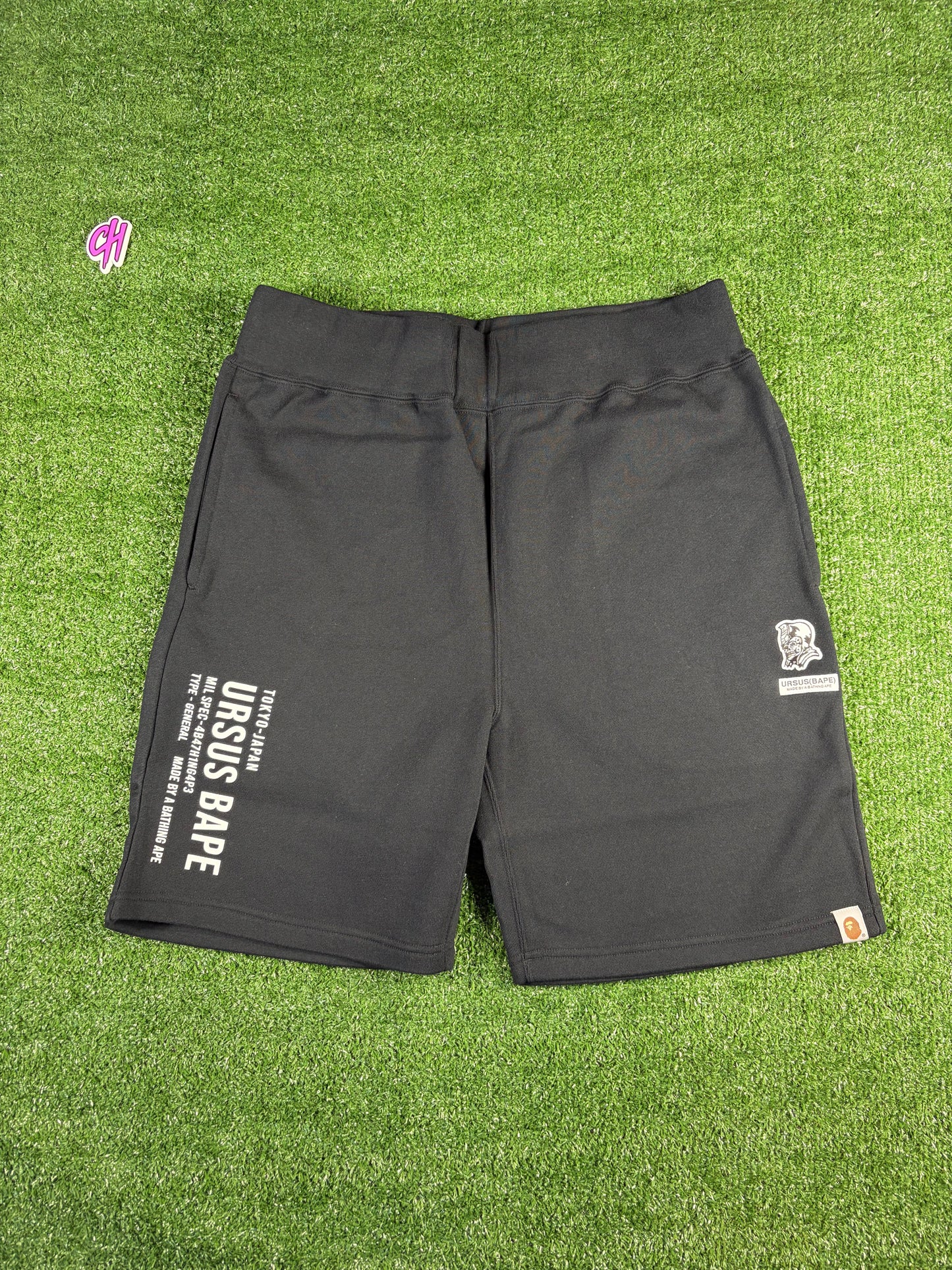 Bape X Ursus Black Cotton Sweatshorts Size Large
