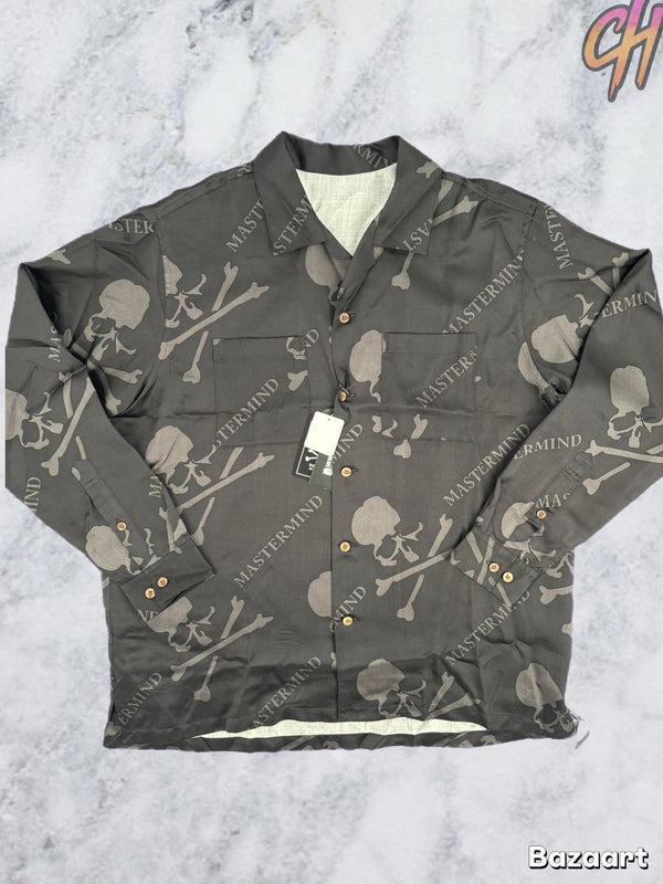 Mastermind World Silk Monogram Skull Button Down Size Large (MSRP: $2,490)