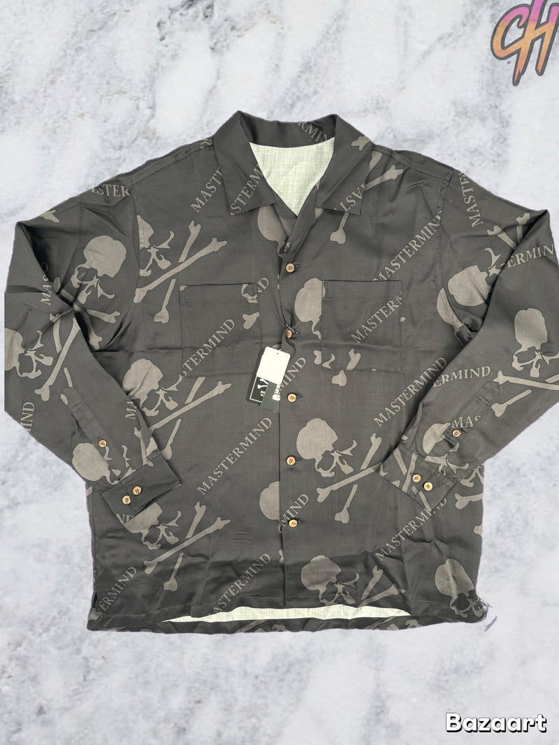 Mastermind World Silk Monogram Skull Button Down Size Large (MSRP: $2,490)