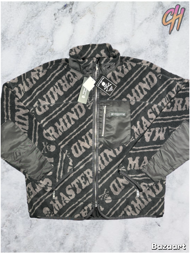 Mastermind Vs. Bape 'All Over' Black Sherpa Blouson Size Medium (MSRP: $2,275)