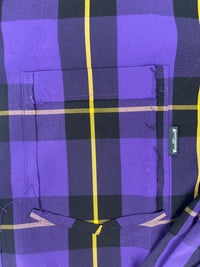 Mastermind World Purple Block Plaid L/S Shirt Size Medium (MSRP: $1,670)