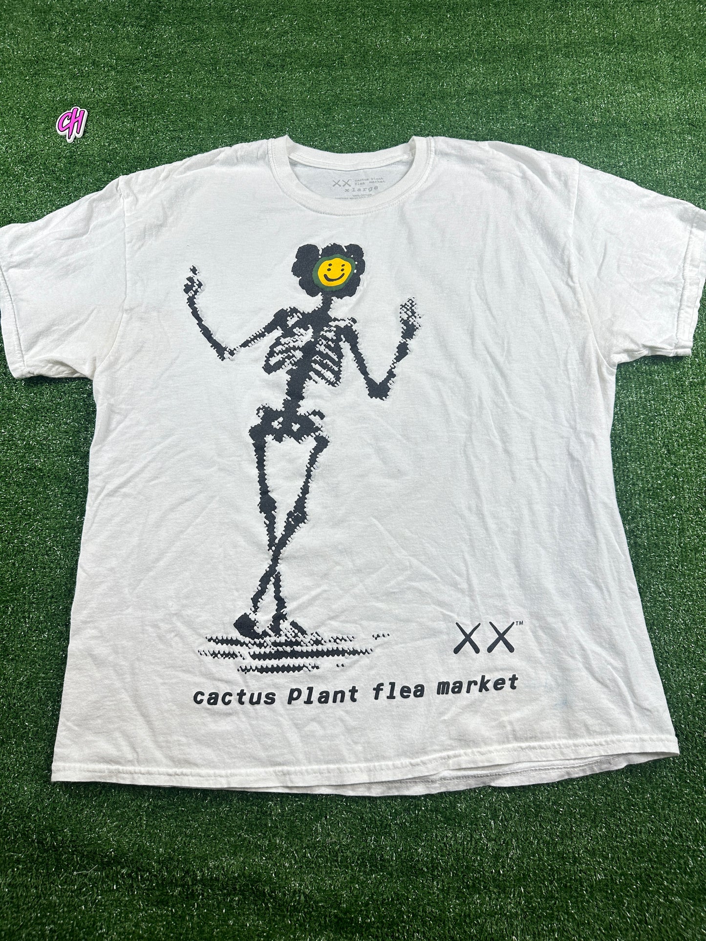 KAWS X Cactus Plant Flea Market White T-Shirt (USED) - Size XL
