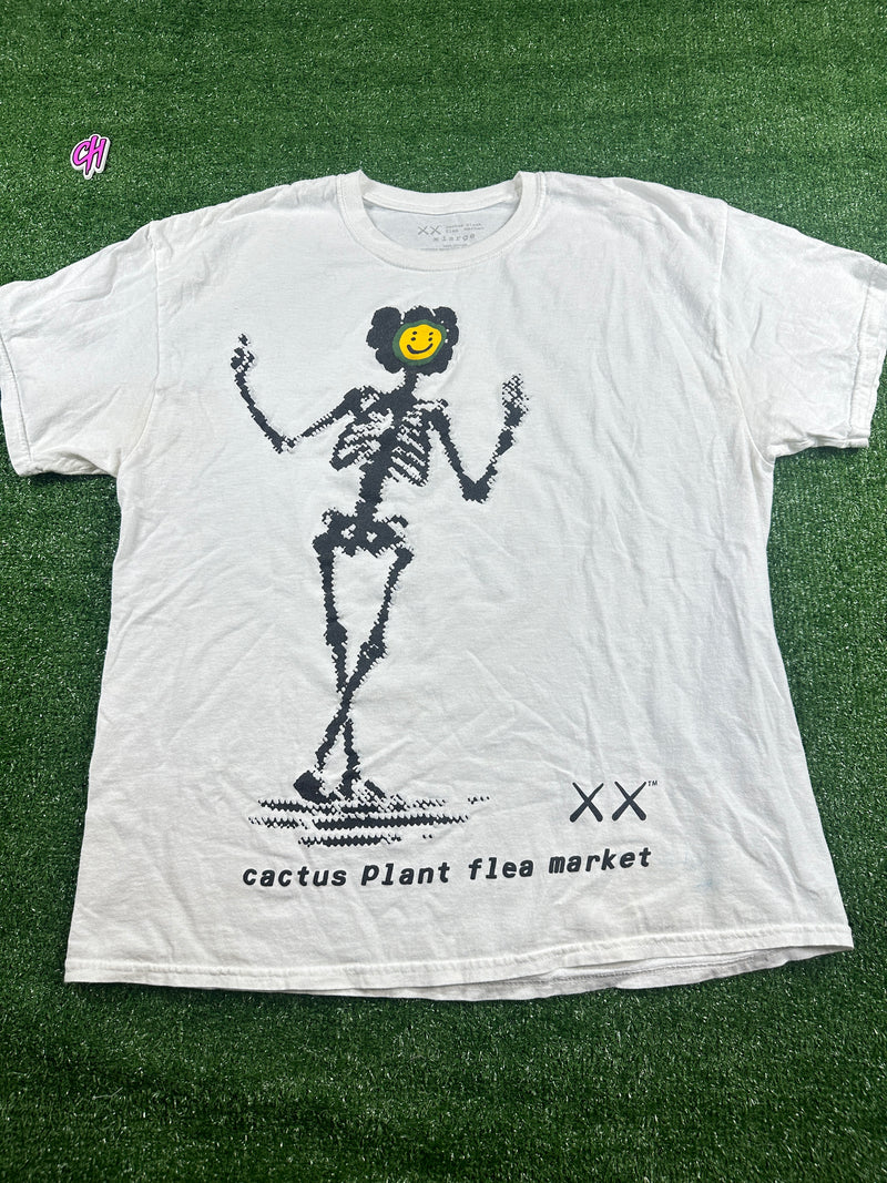 KAWS X Cactus Plant Flea Market White T-Shirt (USED) - Size XL