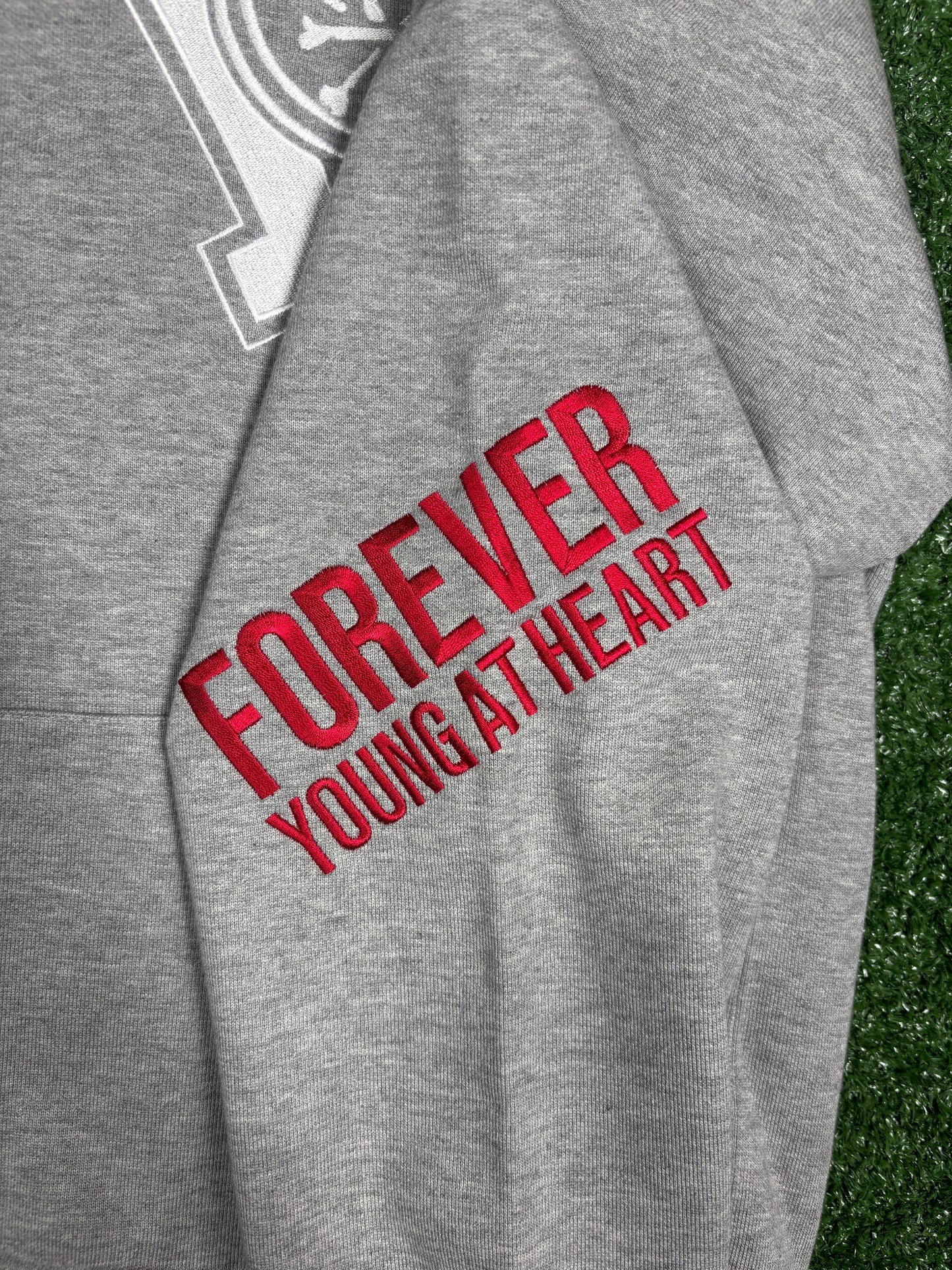 Mastrmind World Vs. Bape All-Over Embroidered Grey Hoodie Size Medium