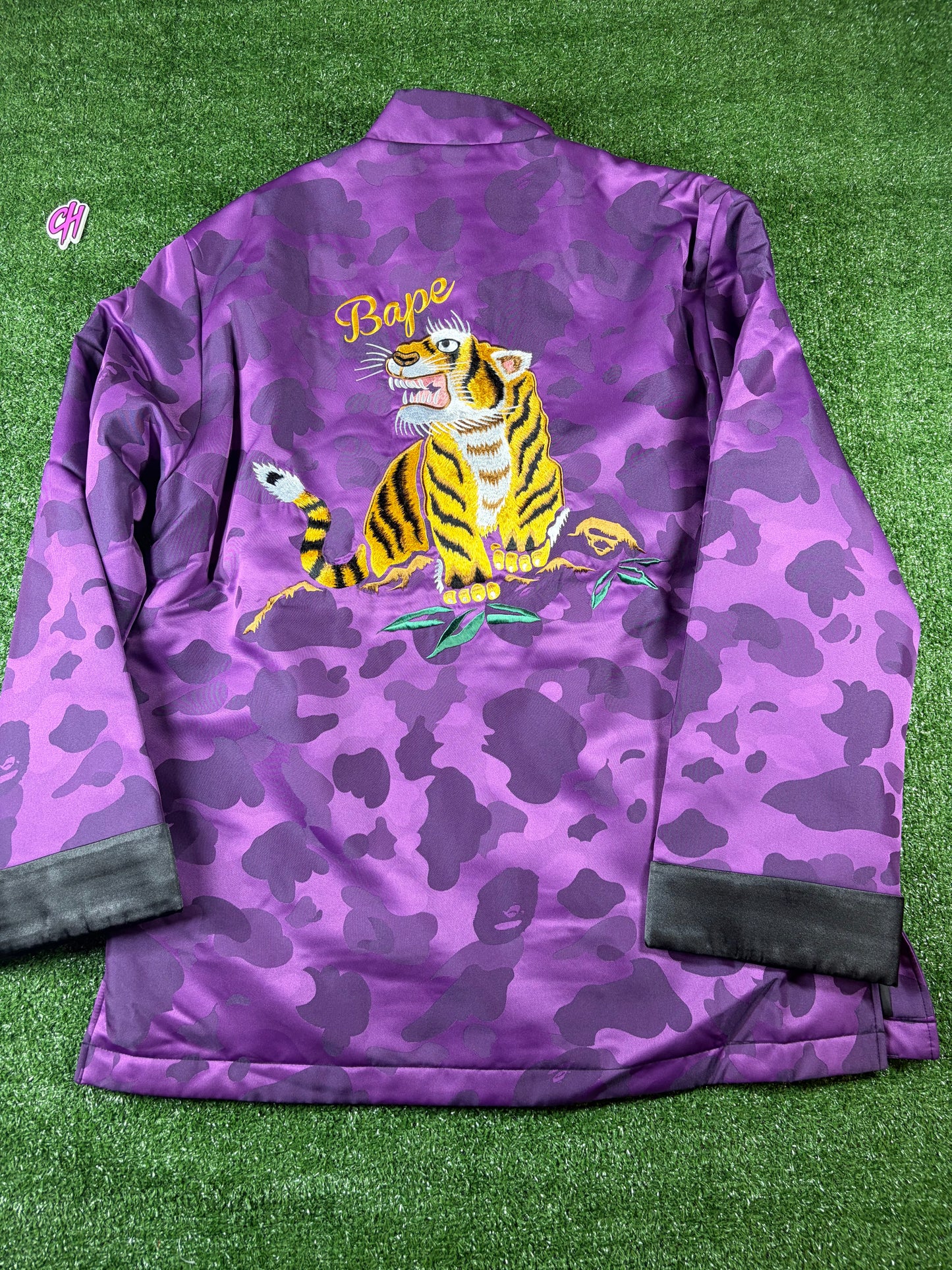 Bape Purple Camo Tiger Padded China Jacket Size Small