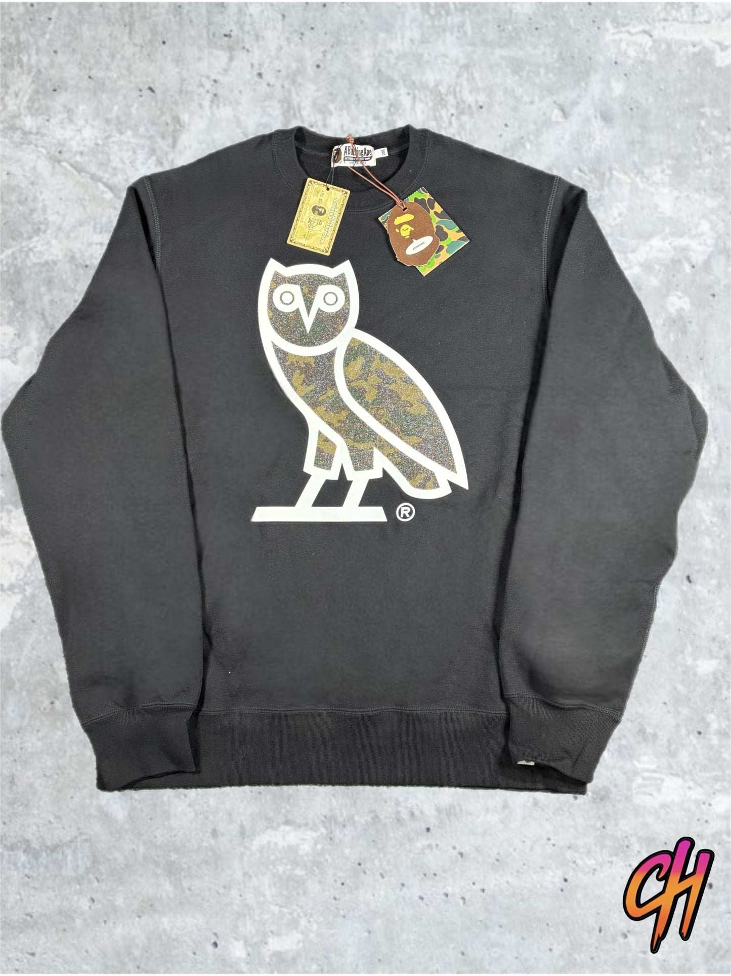 BAPE X OVO Glass Beads Woodland Camo Crewneck XXL