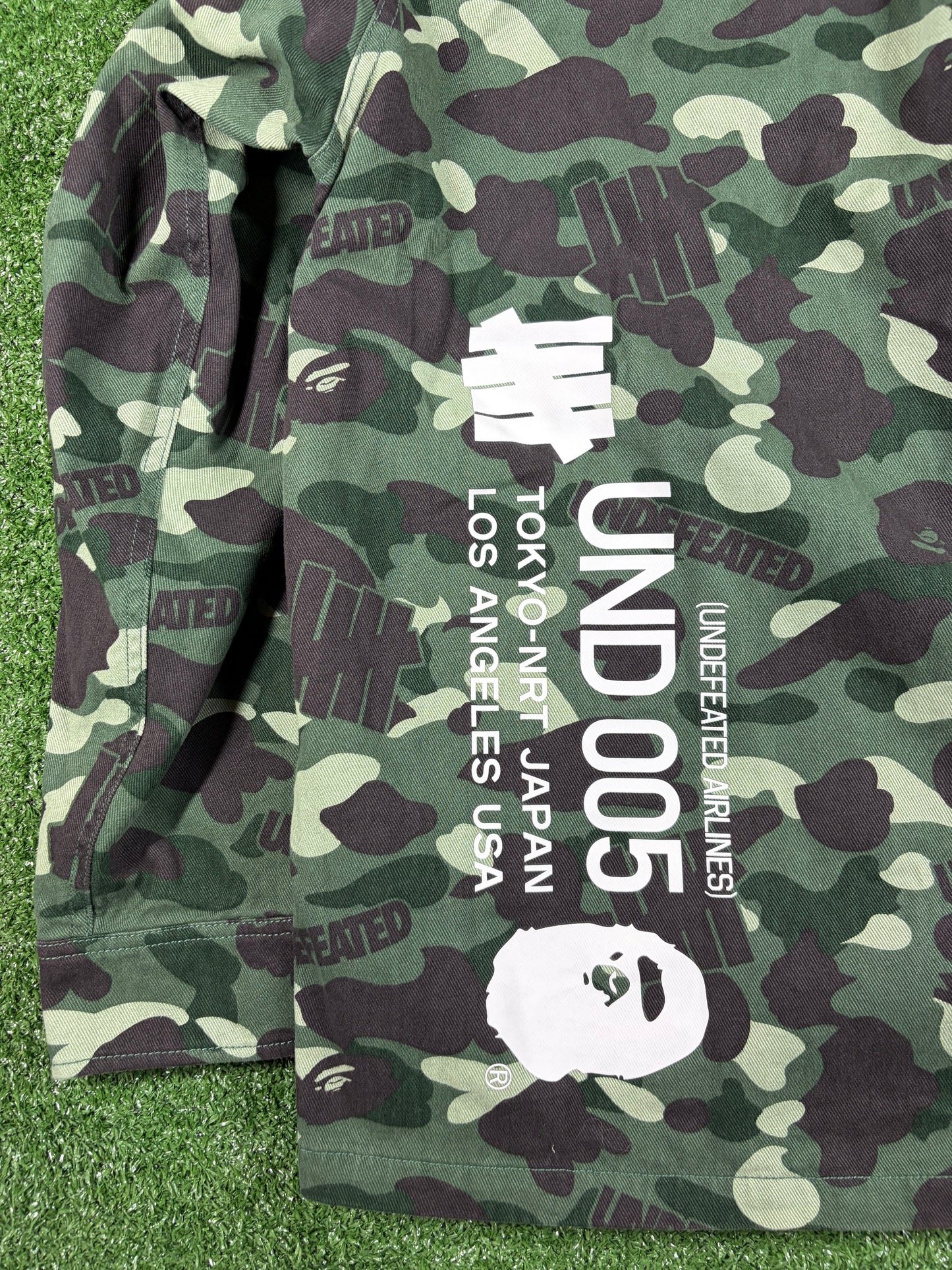 BAPE X Undefeated Color Camo Flannel Jacket Size XL