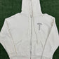 Chrome Hearts "F You' T-Bar Logo White Zip-Up Hoodie Size Large