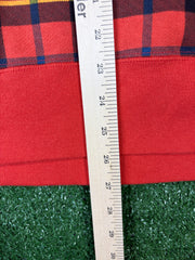 BAPE Logo Check Red Loose Fit Crewneck Sweater Size MD