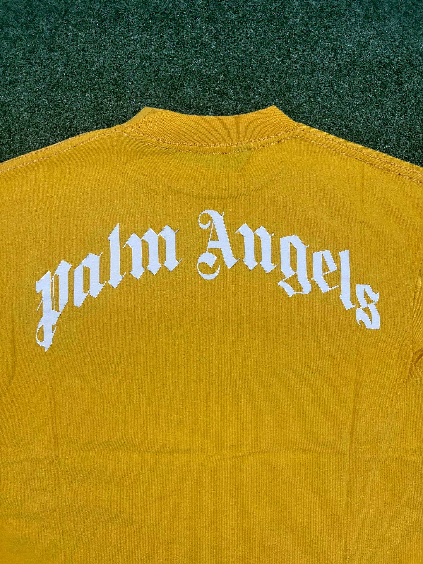 Palm Angels Classic Shark Design Yellow T-Shirt Size XS