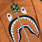 BAPE Embroidered Orange Shark Crewneck Sweater Large