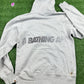 BAPE Grey 'Fading Logo' Pullover Hoodie (STAINED) - Size Large