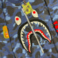 BAPE Color Camo Navy Embroidery Shark Crewneck Large