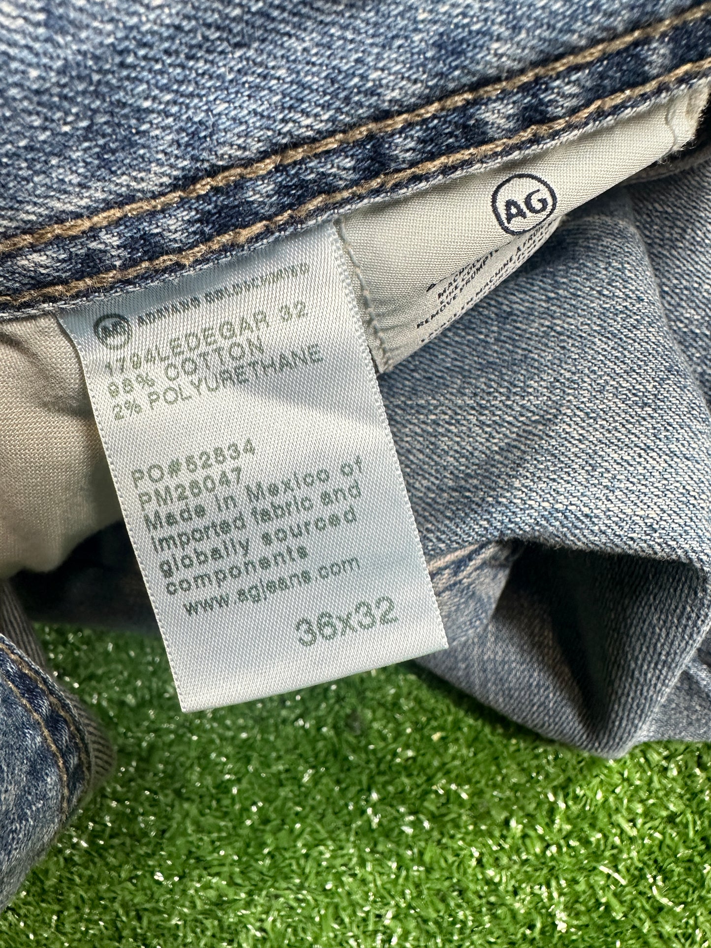 AG Men's Indigo Light Washed Denim Jeans (USED) - Size 36W/32L