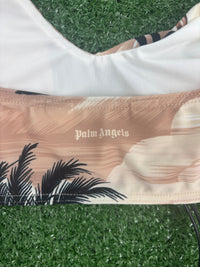 Palm Angels Women's Hawain Dream Beige Bikini Top Size Large