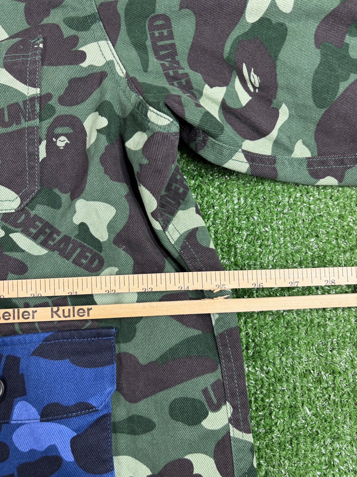 BAPE X Undefeated Color Camo Flannel Jacket Size XL