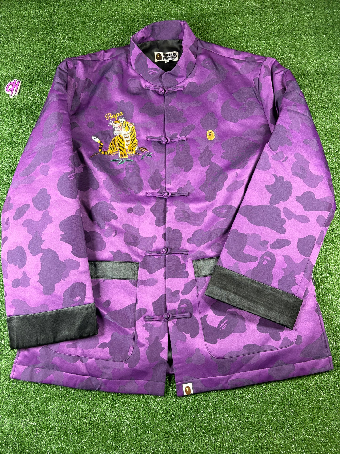Bape Purple Camo Tiger Padded China Jacket Size Small