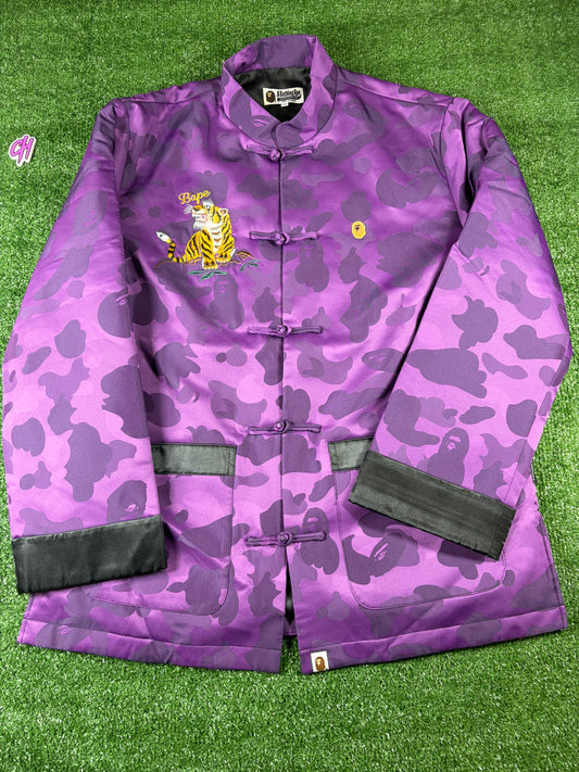 Bape Purple Camo Tiger Padded China Jacket Size XXL
